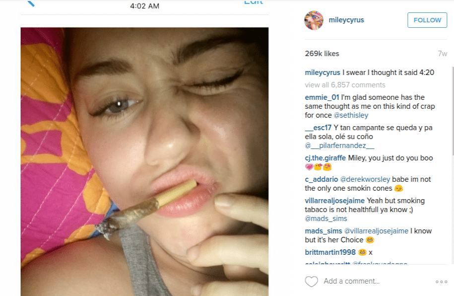 5 Celebs Smoking Out On Instagram 