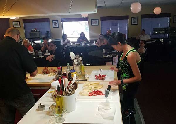 Inside a cooking with cannabis class 