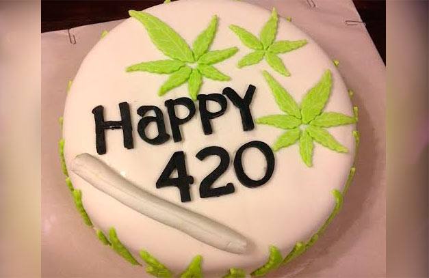 Happy cannabis cooking cake