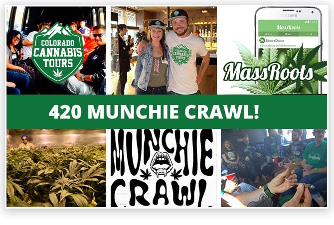 Denver 420 Muchie Crawl with Mass Roots and Colorado Cannabis Tours 2016