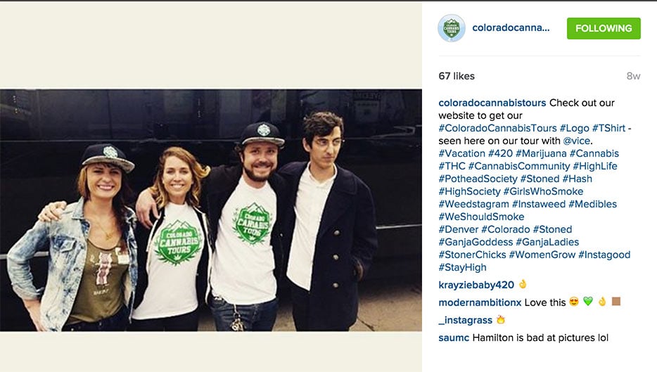 Hamilton Morris of HBO Vice with Colorado Cannabis Tours Mike and Heidi