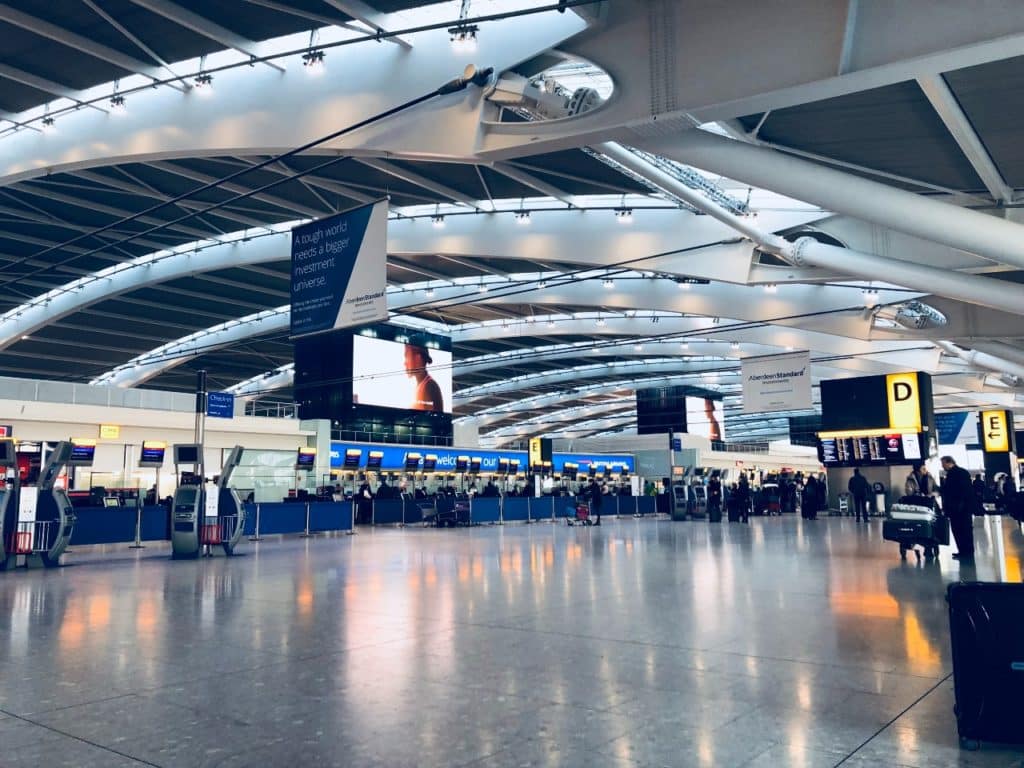 inside view of a airport terminal